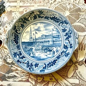Johnson Bros blue transfer ware “ Historic America”